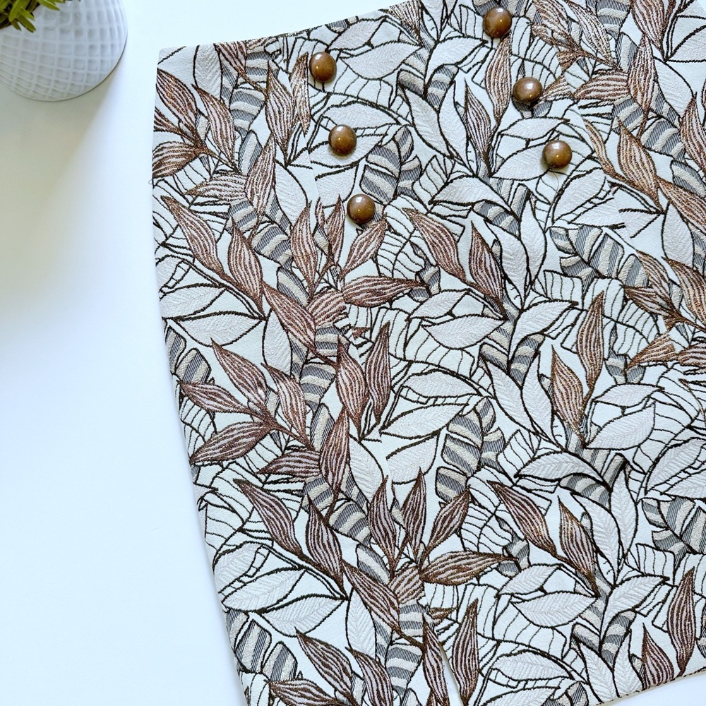 Tristan - Jacquard floral A line skirt with metallic thread